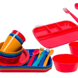 Wal-Mart Kids Dinnerware 24pc- Multicolor- Microwave/dishwasher safe