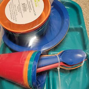 Wal-Mart Kids Dinnerware 24pc- Multicolor- Microwave/dishwasher safe