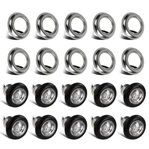 partsam (pack of 10 3/4 inch round mini led side marker clearance amber lights 2835 smd w/stainless chrome bezels+bullet plugs sealed indicator lamp trailer atv pickup truck lorry 12v dc waterproof
