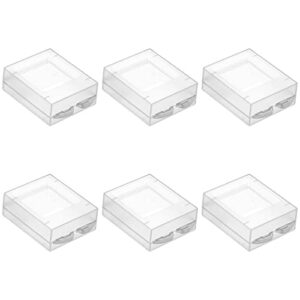 Cosmos Pack of 6 Plastic Protective Storage Case Boxes Holder Compatible with GoPro Hero Battery Frosted Clear Color