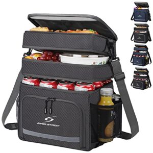 maelstrom lunch box for men,insulated lunch bag women/men,leakproof lunch cooler bag,lunch tote bag,20l,gray