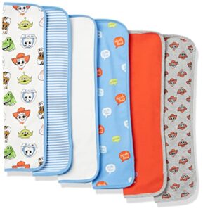 amazon essentials disney | marvel | star wars baby boys' burp cloths, pack of 6, toy story play nice, one size