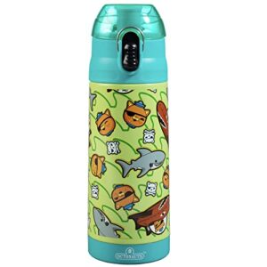 octonauts stainless steel 13 oz teal insulated lunch water bottle for boys or girls - easy to use for kids - reusable spill proof bpa-free, from hit show above and beyond