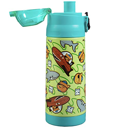 Octonauts Stainless Steel 13 oz Teal Insulated Lunch Water Bottle for Boys or Girls - Easy to Use for Kids - Reusable Spill Proof BPA-Free, From Hit Show Above and Beyond