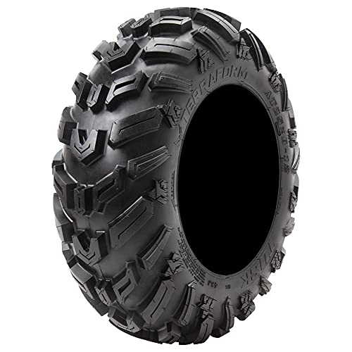 Tusk Terraform ATV/UTV Tire & Wheel Kit Front 25x8-12 - Rear 25x10-12 on 4/110 Tusk Cascade Wheels 4/110 12x7 5.0 + 2.0