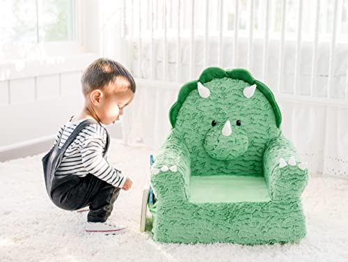 Soft Landing Sweet Seats, Premium and Comfy Toddler Lounge Chair with Carrying Handle & Side Pockets –Polyester, Dinosaur