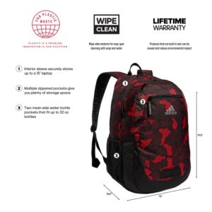 adidas Foundation 6 Backpack, Nomad Digi Camo Vivid Red-Black/Black/Silver Metallic, One Size