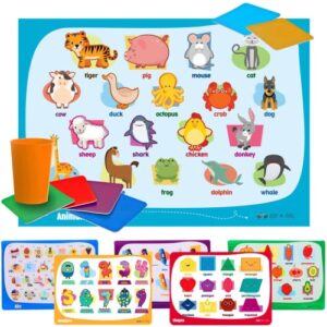 non slip reusable kids placemats for dining table (12-pack) – toddler placemat – placemats for kids