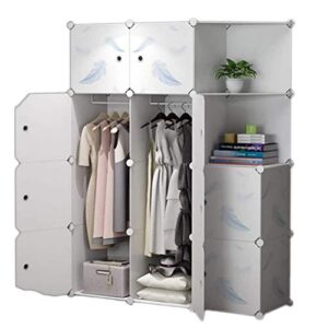 ljp closet portable wardrobe closets depth cube storage bedroom armoire storage organizer with doors clothing storage cabinet wardrobe (color : white)