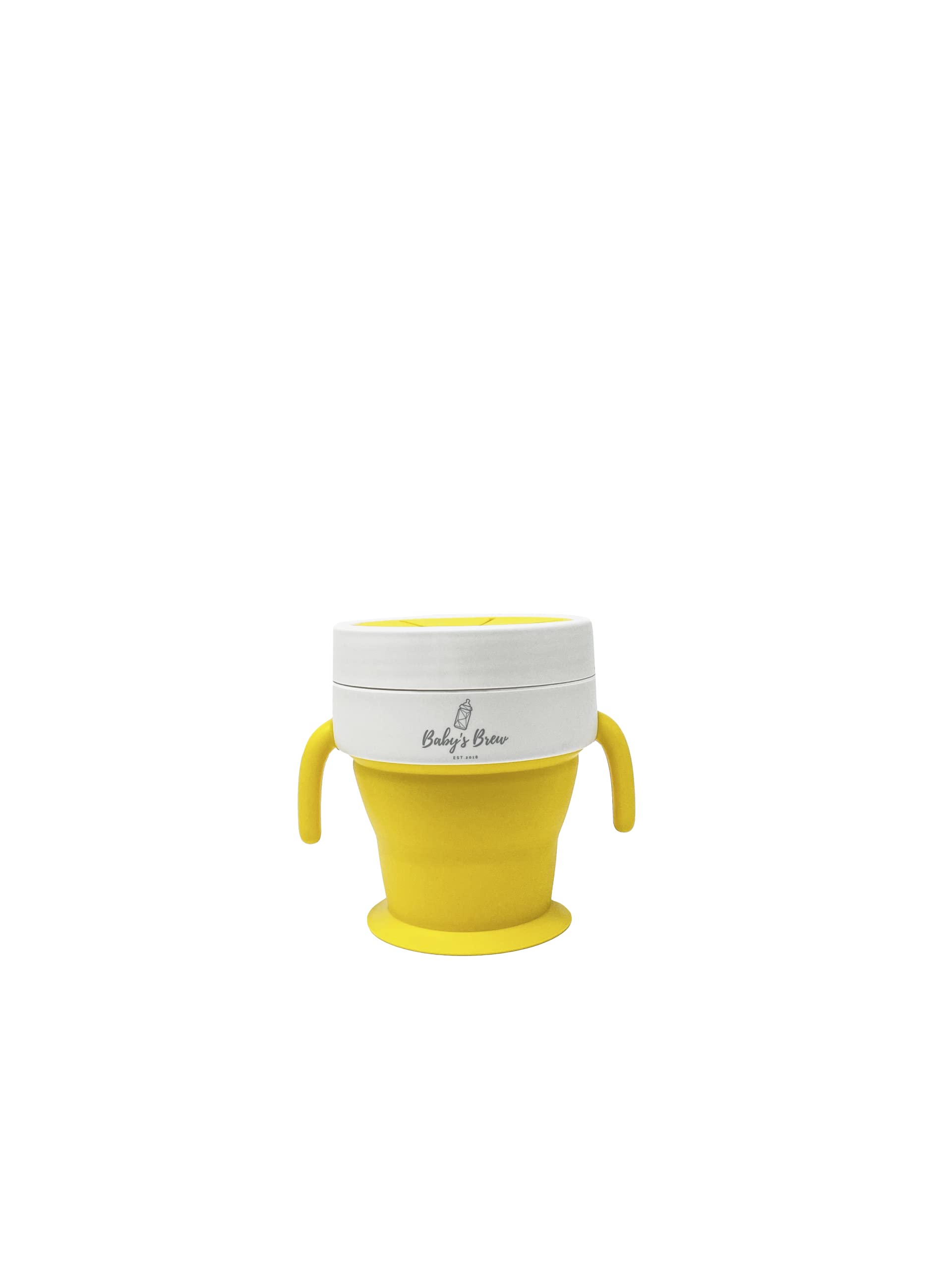 Baby's Brew The 2 in 1 Collapsible Snack and Straw Cup -Yellow