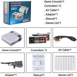 Classic Game Consoles,Retro Game Console with 620 Built in Games with 2 NES Classic Controllers, Connected to The TV Mini NES Classic Edition,The Best Gift for Kids and Adults