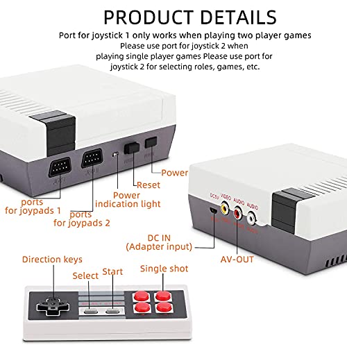 Classic Game Consoles,Retro Game Console with 620 Built in Games with 2 NES Classic Controllers, Connected to The TV Mini NES Classic Edition,The Best Gift for Kids and Adults