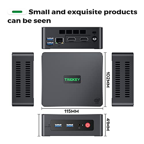 TRIGKEY Mini PC Computer Desktop PC Intel 11th Generation Processors N5095 Micro Computer,16G DDR4 500G M.2 SSD 2280 Green G3, Support Micro PC W10 Pro Dual 4K@60Hz HDMI/WiFi 5/BT