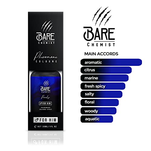 Bare Chemist Pheromones for Men to Attract Women (Paradise) Cologne - Pheromone Cologne Spray [Attract Women] - Extra Strong, Concentrated Proven Pheromone Formula