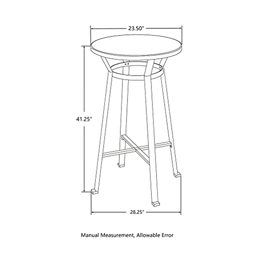 glitzhome 3 Pieces Black Steel Round Bar Table and Bar Stools with High Backest Set Dining Table and Chairs Set