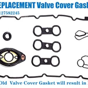 HIHIAV 11127582245 11127552280 Valve Cover Gasket &Gasket Maker 3oz,Camshaft Adjuster Eccentric Shaft Actuator Seal Oil Filter Housing Gasket BMW 128i 323i 328i 328xi 528xi 528i X3 X5 Z4 3.0L