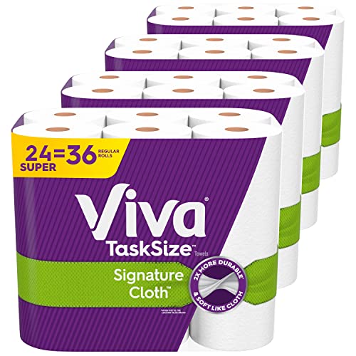 Viva Signature Cloth Paper Towels, Task Size - 24 Super Rolls (4 Packs of 6), 81 Sheets per Roll