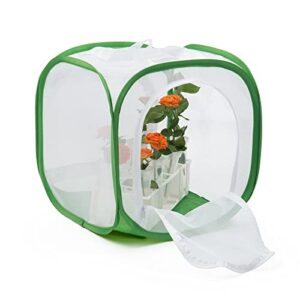 Two Doors Monarch Butterfly Habitat, Insect Mesh Cage, Caterpillar Enclosure Terrarium Pop-up (12 X 12 X 12 Inches)