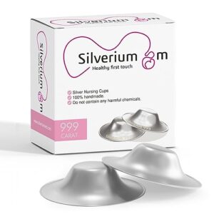silveriumom the original silver nursing cups - nipple shields for nursing newborn - 100% pure silver 999 silver and handmade - nipple covers breastfeeding