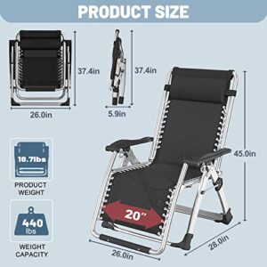 Slsy Zero Gravity Chair, Reclining Lounge Chair with Removable Cushion & Tray for Indoor and Outdoor, Patio Recliner Folding Reclining Chair