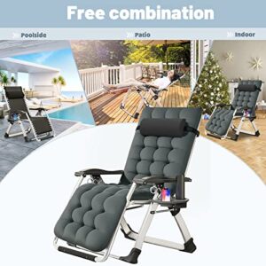 Slsy Zero Gravity Chair, Reclining Lounge Chair with Removable Cushion & Tray for Indoor and Outdoor, Patio Recliner Folding Reclining Chair