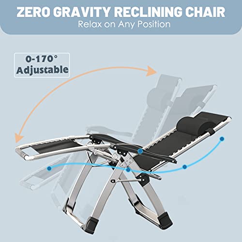 Slsy Zero Gravity Chair, Reclining Lounge Chair with Removable Cushion & Tray for Indoor and Outdoor, Patio Recliner Folding Reclining Chair