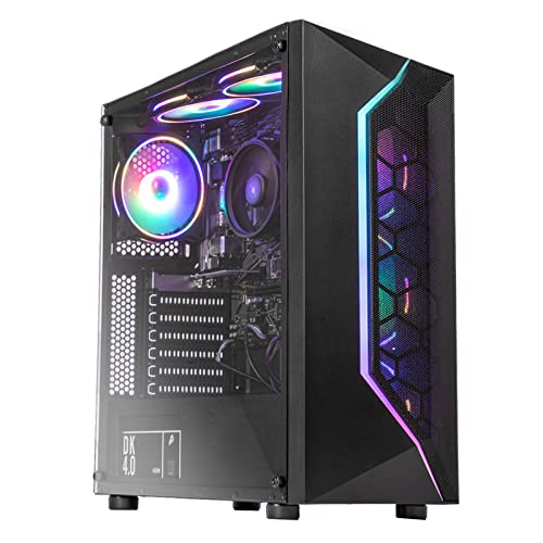 MXZ Desktop Gaming Computer Home&Office PC R5 5600G,16GB DDR4 3200, 500G NVME SSD，6 RGB Fans, WiFi & Win 11 Pro 64-bit Ready(Ryzen 5 5600G)