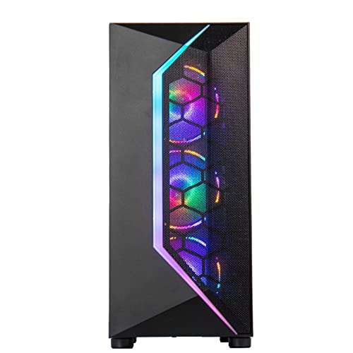 MXZ Desktop Gaming Computer Home&Office PC R5 5600G,16GB DDR4 3200, 500G NVME SSD，6 RGB Fans, WiFi & Win 11 Pro 64-bit Ready(Ryzen 5 5600G)