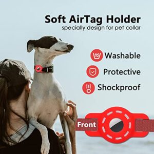 Amaessom Airtag Dog Collar Holder（4 Pack） Protective Airtag Case for Dog Collar，Anti-Lost Air Tag Case Holder Cover Compatible with Cat Dog Collars Loop ，Airtag Pet Holder 0.8 inch Width …