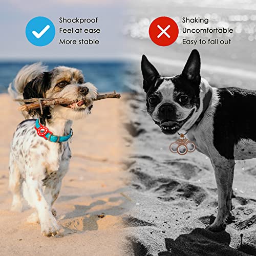 Amaessom Airtag Dog Collar Holder（4 Pack） Protective Airtag Case for Dog Collar，Anti-Lost Air Tag Case Holder Cover Compatible with Cat Dog Collars Loop ，Airtag Pet Holder 0.8 inch Width …