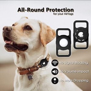 Amaessom Airtag Dog Collar Holder（4 Pack） Protective Airtag Case for Dog Collar，Anti-Lost Air Tag Case Holder Cover Compatible with Cat Dog Collars Loop ，Airtag Pet Holder 0.8 inch Width …