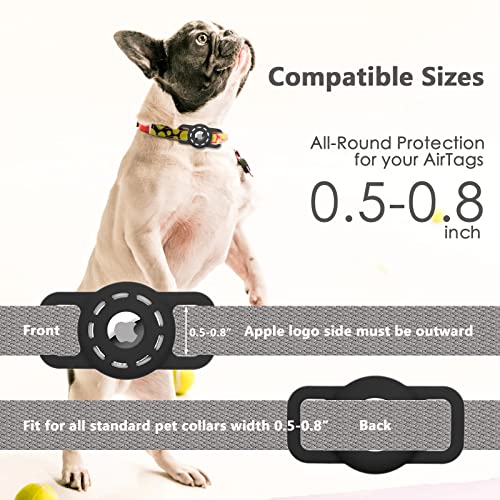 Amaessom Airtag Dog Collar Holder（4 Pack） Protective Airtag Case for Dog Collar，Anti-Lost Air Tag Case Holder Cover Compatible with Cat Dog Collars Loop ，Airtag Pet Holder 0.8 inch Width …