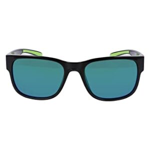 Columbia Men's Sunglasses PENNS CREEK - Shiny Black & Green with Polarized Green Mirror Lens