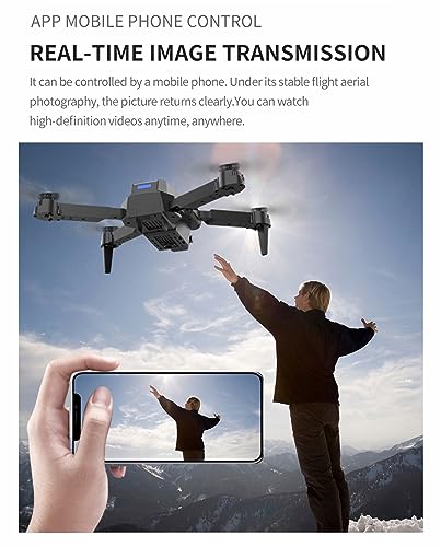 E88 Pro Drone with 4K Camera, WiFi FPV 1080P HD Dual Foldable RC Quadcopter Altitude Hold, Headless Mode, Visual Positioning, Auto Return Mobile App Control, Black, 7.83 x 7.17 x 2.87 inches