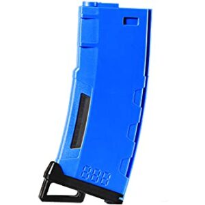 Lancer Tactical Airsoft M4 M16 Series Polymer 130 Round Transparent Window High Speed Mid-Cap Airsoft Magazine Color Blue