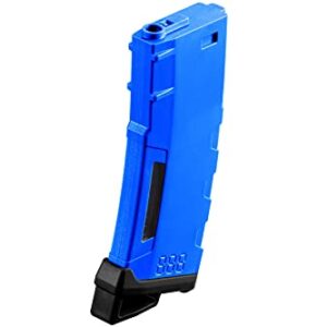 Lancer Tactical Airsoft M4 M16 Series Polymer 130 Round Transparent Window High Speed Mid-Cap Airsoft Magazine Color Blue