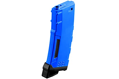 Lancer Tactical Airsoft M4 M16 Series Polymer 130 Round Transparent Window High Speed Mid-Cap Airsoft Magazine Color Blue