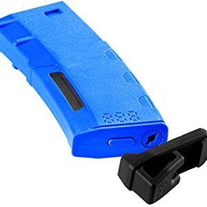 Lancer Tactical Airsoft M4 M16 Series Polymer 130 Round Transparent Window High Speed Mid-Cap Airsoft Magazine Color Blue