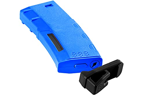 Lancer Tactical Airsoft M4 M16 Series Polymer 130 Round Transparent Window High Speed Mid-Cap Airsoft Magazine Color Blue