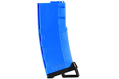 Lancer Tactical Airsoft M4 M16 Series Polymer 130 Round Transparent Window High Speed Mid-Cap Airsoft Magazine Color Blue