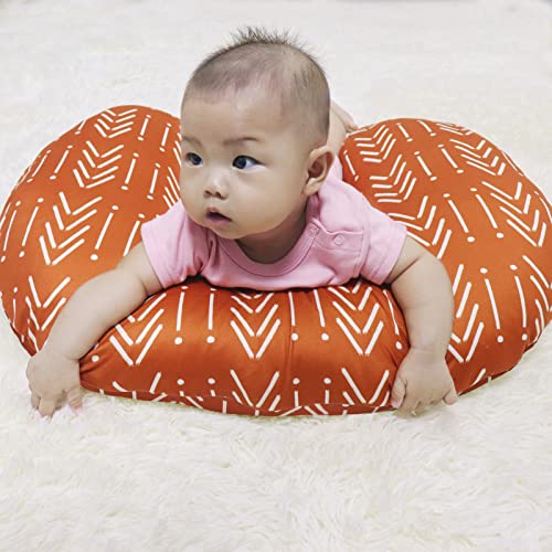 Baby Nursing Pillow Cover, Breastfeeding Pillow Cover Boys Girls, Nursing Pillow Case for Newborn, Soft Fabric Fits Snug On Infant, Washable & Breathable, Vintage Orange