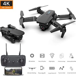 meekiee 2021 Latest Waterproof Professional RC Drone with 4K Camera Rotation,Drone Dual for Kids and Adults, E88 Pro Rotation HD Wide Angle FPV Live Video (A-E88Pro), black