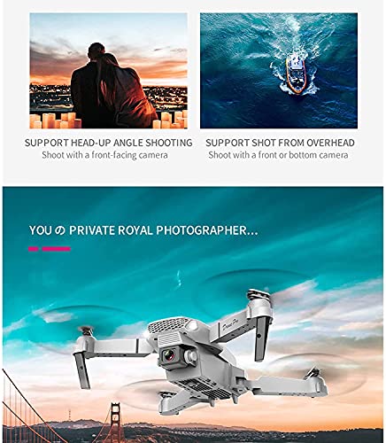 meekiee 2021 Latest Waterproof Professional RC Drone with 4K Camera Rotation,Drone Dual for Kids and Adults, E88 Pro Rotation HD Wide Angle FPV Live Video (A-E88Pro), black