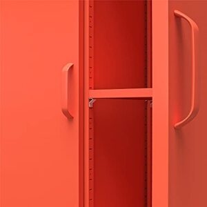 Novogratz Cache Tall 2 Door Metal Locker Cabinet, Orange