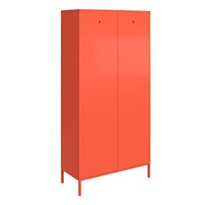 Novogratz Cache Tall 2 Door Metal Locker Cabinet, Orange