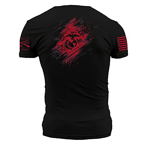 Grunt Style USMC Bound in Blood Men's T-Shirt (Black, Large)