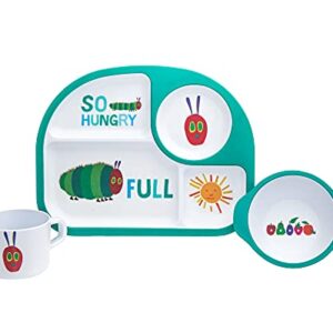 Eric Carle Toddler Plates Bowls and Cup Set, Kids Plate Set, Toddler Plate Set, Kids Plates, Kids Dinnerware Set, BPA Free Melamine Dishes, The Very Hungry Caterpillar