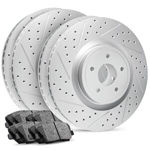 r1 concepts front rear brakes and rotors kit |front rear brake pads| brake rotors and pads| ceramic brake pads and rotors |hardware kit|fits 2008-2014 cadillac cts