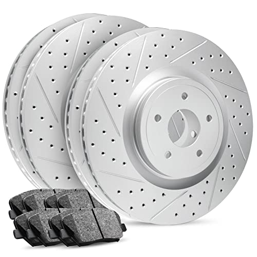 R1 Concepts Front Rear Brakes and Rotors Kit |Front Rear Brake Pads| Brake Rotors and Pads| Ceramic Brake Pads and Rotors |Hardware Kit|fits 2008-2014 Cadillac CTS