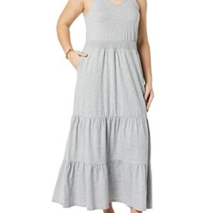 Amazon Essentials Women's Sleeveless Elastic Waist Summer Maxi Dress (Available in Plus Size), Light Grey Heather, X-Large